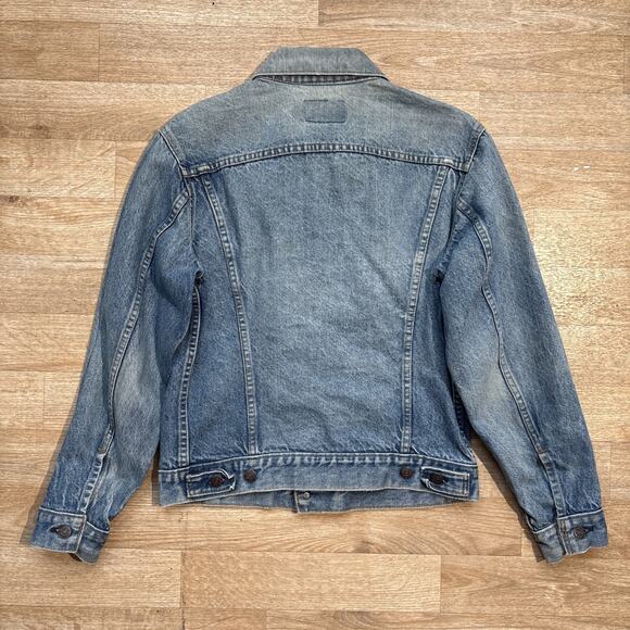 VINTAGE 70s Levis 70505 0217 Denim Jean Jacket USA MADE Coat 38 - Picture 11 of 15